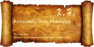 Korcsmáros Huberta névjegykártya